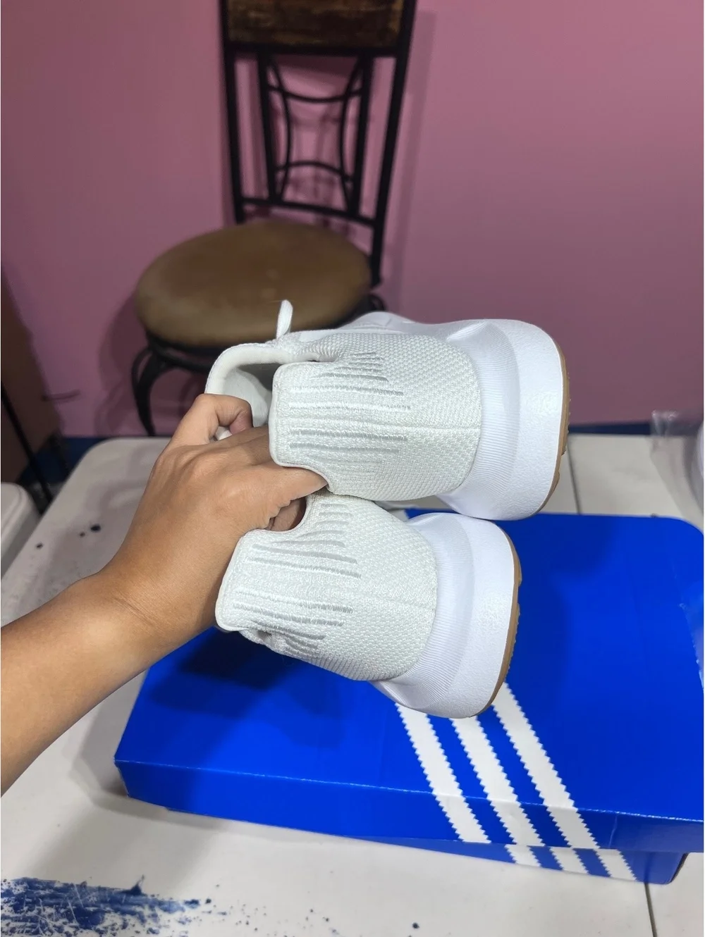 Adidas White Athletic Sneakers with Lightweight Mesh Upper